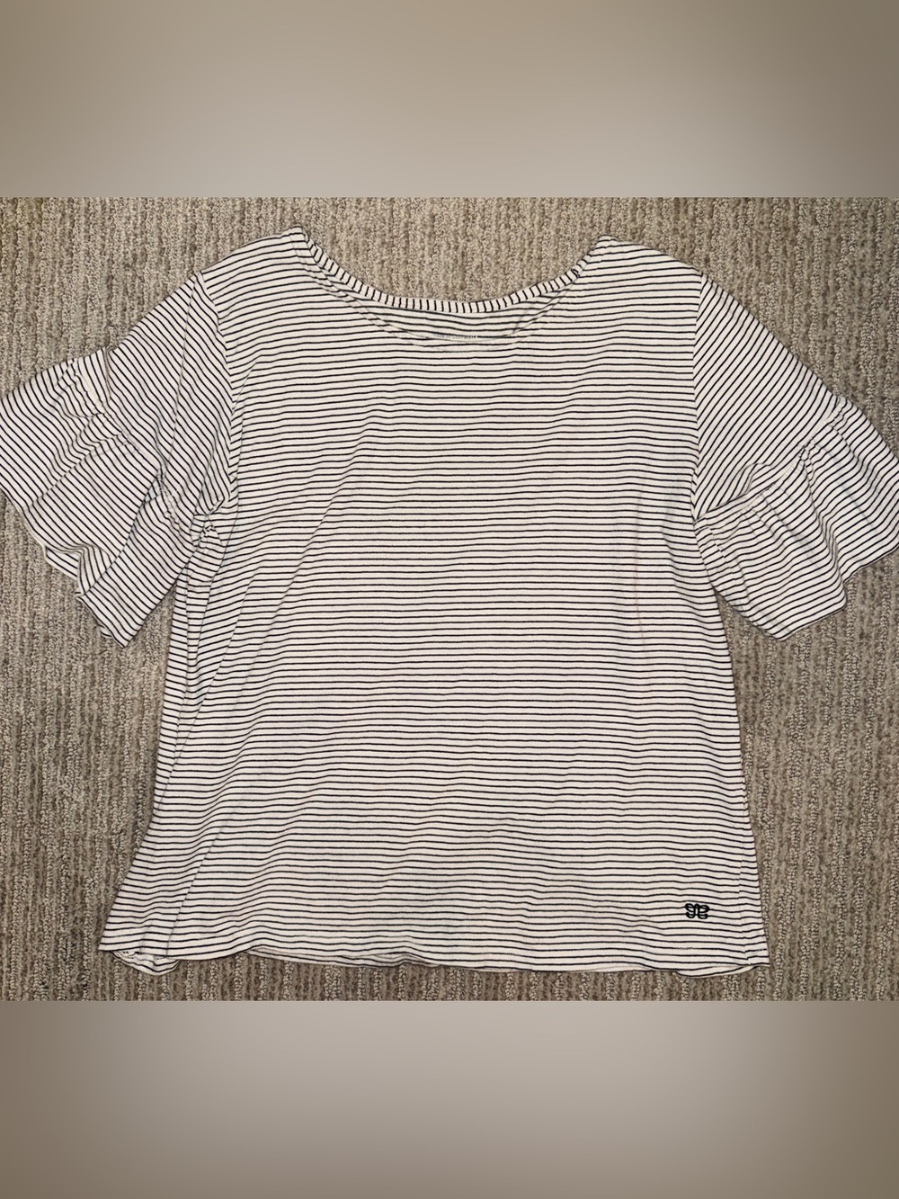 Albion Black and White Striped Short-Sleeve Tee